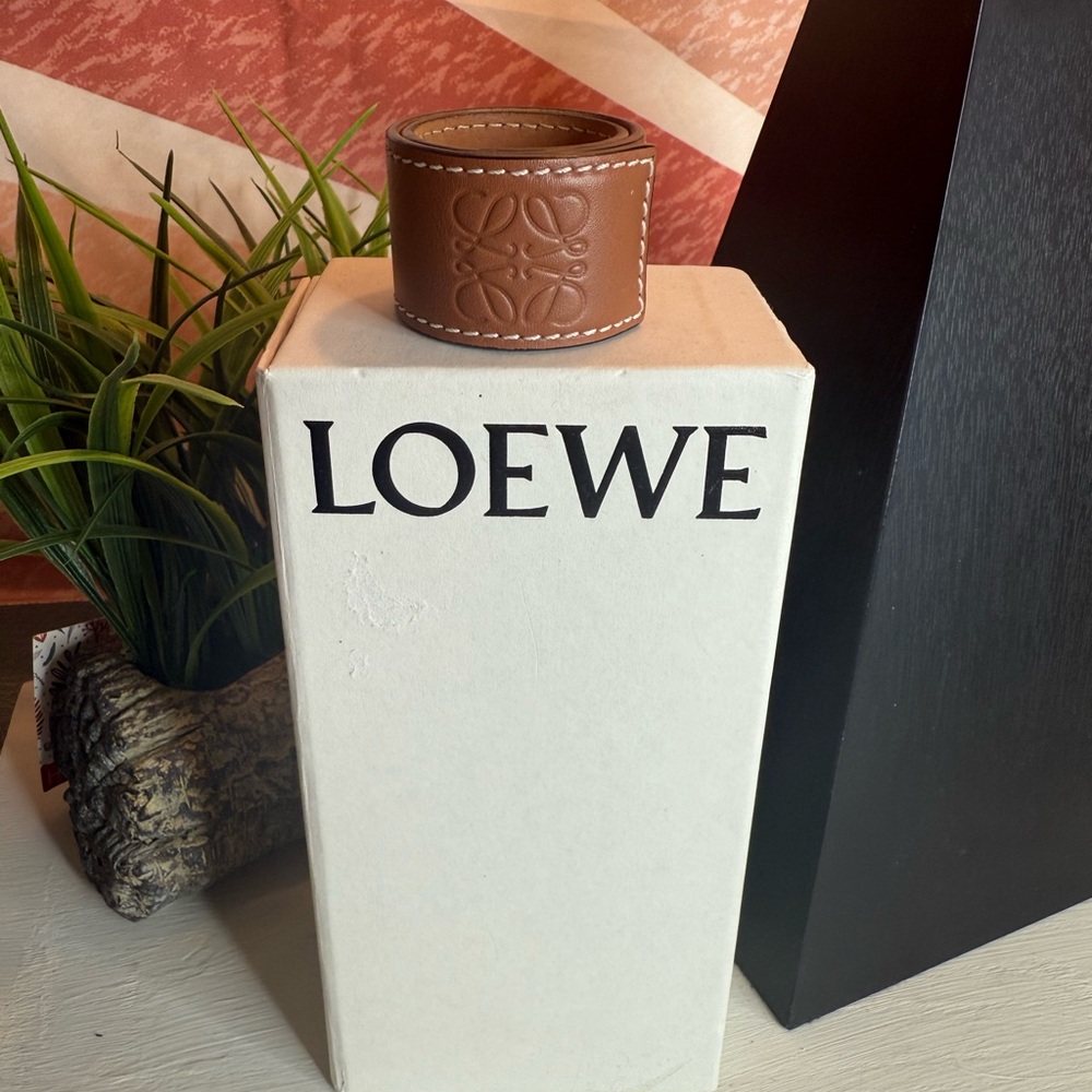 Loewe Tan Leather Cuff (slap) Bracelet